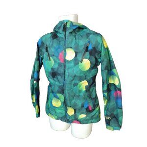 Women's Burton dry Ride Light Jacket Hooded Multicolor Circles Pattern Small